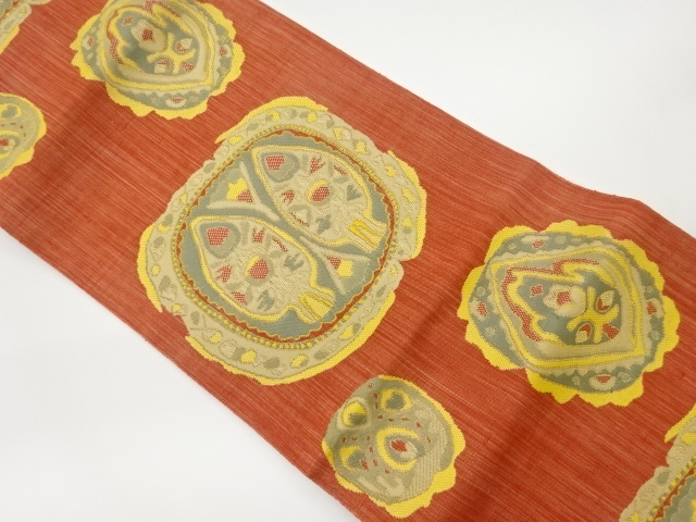 リサイクル　抽象花模様織出し名古屋帯